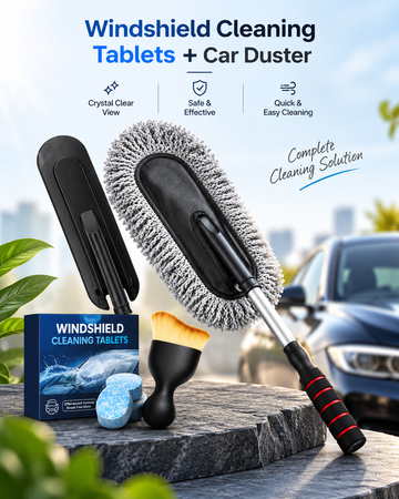 AutoRise Extendable Microfiber Car Cleaning Brush – Telescopic Car Duster for Dust-Free, Scratch-Free Cleaning | Detachable Washable Microfiber Head for Car, Home & Interior Cleaning